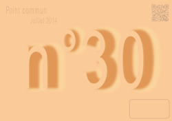 Point Commun n°30 - Juillet 2014