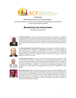 BIOGRAPHIES DES PARTICIPANTS - ACP Observatory on Migration
