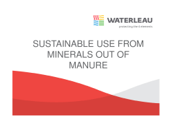 SUSTAINABLE USE FROM MINERALS OUT OF MANURE