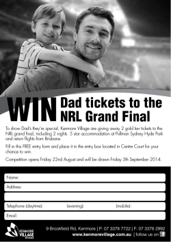 WINDad tickets to the NRL Grand Final