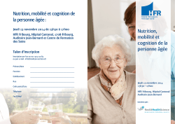 Nutrition, mobilité et cognition de la personne âgée
