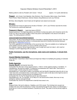 Cayucos Citizens Advisory Council Minutes November 5, 2014