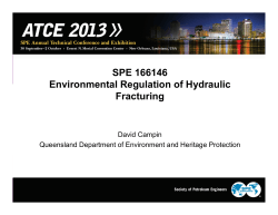 SPE 166146 Environmental Regulation of Hydraulic