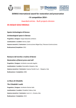 DOMUS International award for restoration and preservation