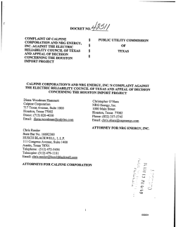 Docket No. 42511 Complaint of Calpine Corporation and NRG