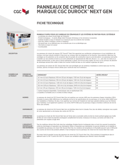 Panneaux de ciment CGC Durock Next Gen Fiche