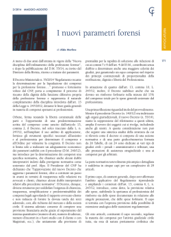 I nuovi parametri forensi