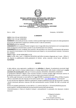 Prot. n. 4193 Ciampino, 31/10/2014 IL DIRIGENTE VISTO il D.M