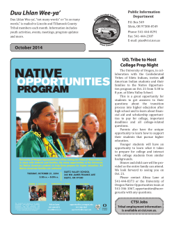 October 2014 - Confederated Tribes Of Siletz Indians