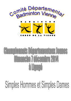 CODEP Champ Simples jeunes - Badminton Club de Poitiers