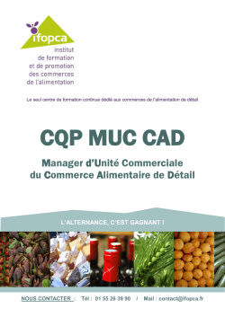 Plaquette CQP MUC CAD