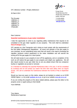 GM-NOP-LE-0012 Essential Maintenance Letter