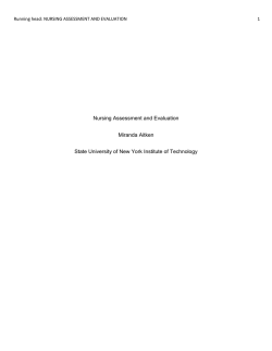 Nursing Assessment and Evaluation Miranda Aitken State