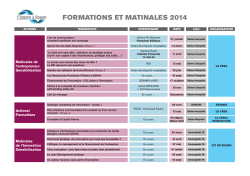 Formations et matinales 2014