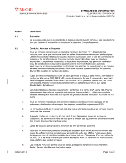 DIVISION 26 Conduits, fixations et raccords de conduits&ndash; 26
