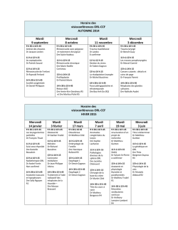 Horaire des visioconf&eacute;rences ORL