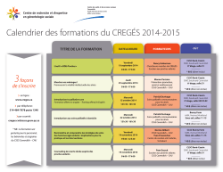 Calendrier des formations du CREGÉS 2014-2015
