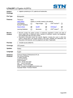 LITALERT Database Summary Sheet (DBSS)