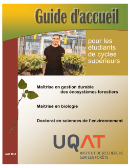 Guide IRF aout 2014 - UQAT - Université du Québec en Abitibi