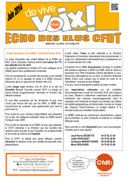 Echo des &eacute;lus CFDT juin 2014