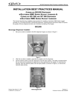 Installation Best Practices Manual, Cornelius IDC 255 Dispenser