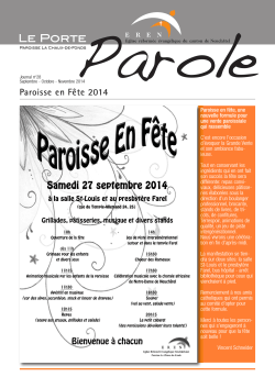 Le Porte Parole n°28 - Septembre - Octobre - Novembre 2014
