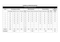 NJC JE scoring and weighting matrix