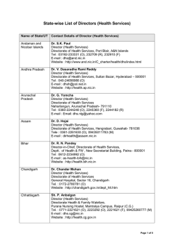 State-wise List of Directors (Health Services)