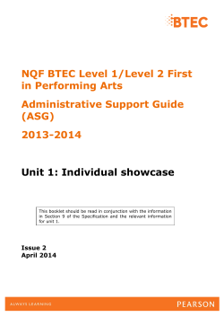 NQF BTEC Level 1/Level 2 First in Performing Arts Administrative