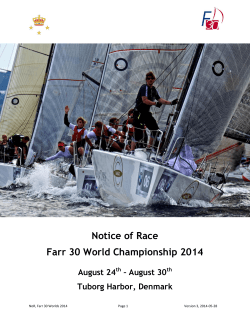 Notice of Race Farr 30 World Championship 2014