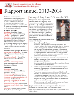 Rapport annuel du CCR 2013