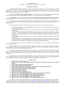 Information notice on the Annual General Shareholders