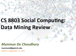 Data Mining Review - Munmun De Choudhury