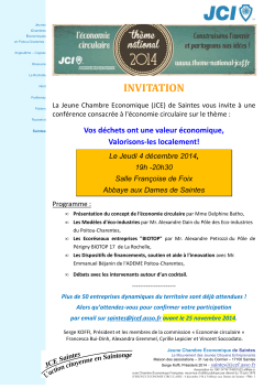 JCE de Saintes - INVITATION CONFERENCE ECONOMIE
