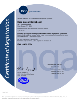 Haas Group International ISO 14001:2004