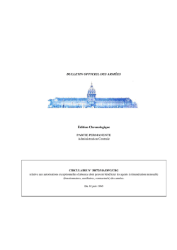 Circulaire N° 38872/MA/DPC/CRG relative aux