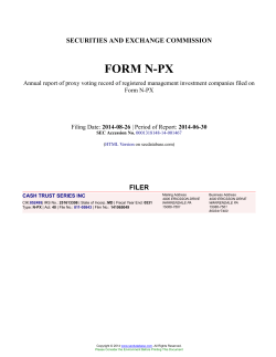 CASH TRUST SERIES INC Form N-PX Filed 2014-08-26