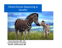 Clinical Exome Sequencing at GeneDx