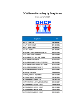 DC Alliance Formulary Drug NDC List