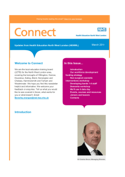 Issue 5 Connect &ndash; March 2014 - Health Education North West London