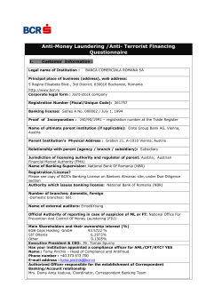 Questionnaire AML BCR nou 11 07 2013