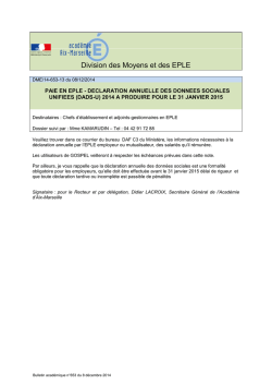 Division des Moyens et des EPLE - Bulletin Acad&eacute;mique