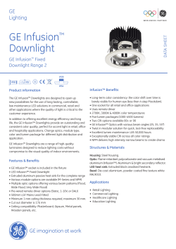 GE Infusion™ Fixed Downlights Range 2 - Data sheet