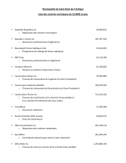 Liste des contrats de plus de 25 000$ / Année 2014