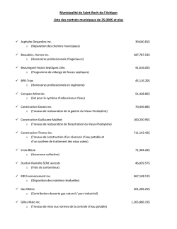 Liste des contrats de plus de 25 000$ / Ann&eacute;e 2014