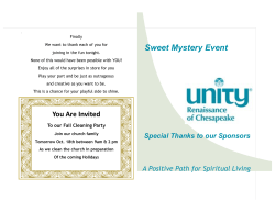 Sweet Mystery Event Program
