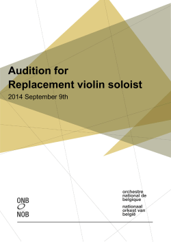 Audition for Replacement violin soloist