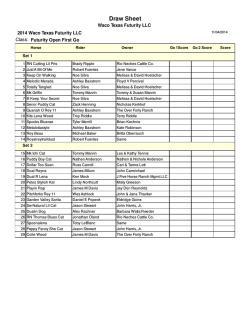 Draw Sheet - Waco Texas Futurity