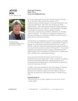 JOYCE NOE - University of Hawaii School of Architecture