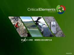 Présentation - Critical Elements Corporation